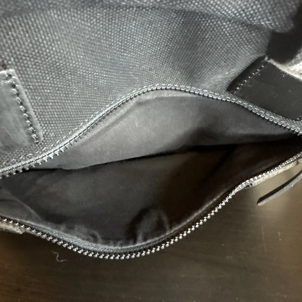 Jack Georges Black Canvas & Leather Zippered Briefcase CV230 - Imagem 3 de 4