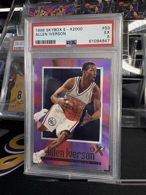 SkyBox 1996-97 E-X2000 Allen Iverson 76ers RC #53 PSA 5 Graded