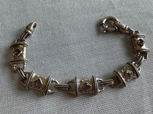 Vintage SEB SG 925 Sterling Silber Amethyst Armband Nachlass Schmuck