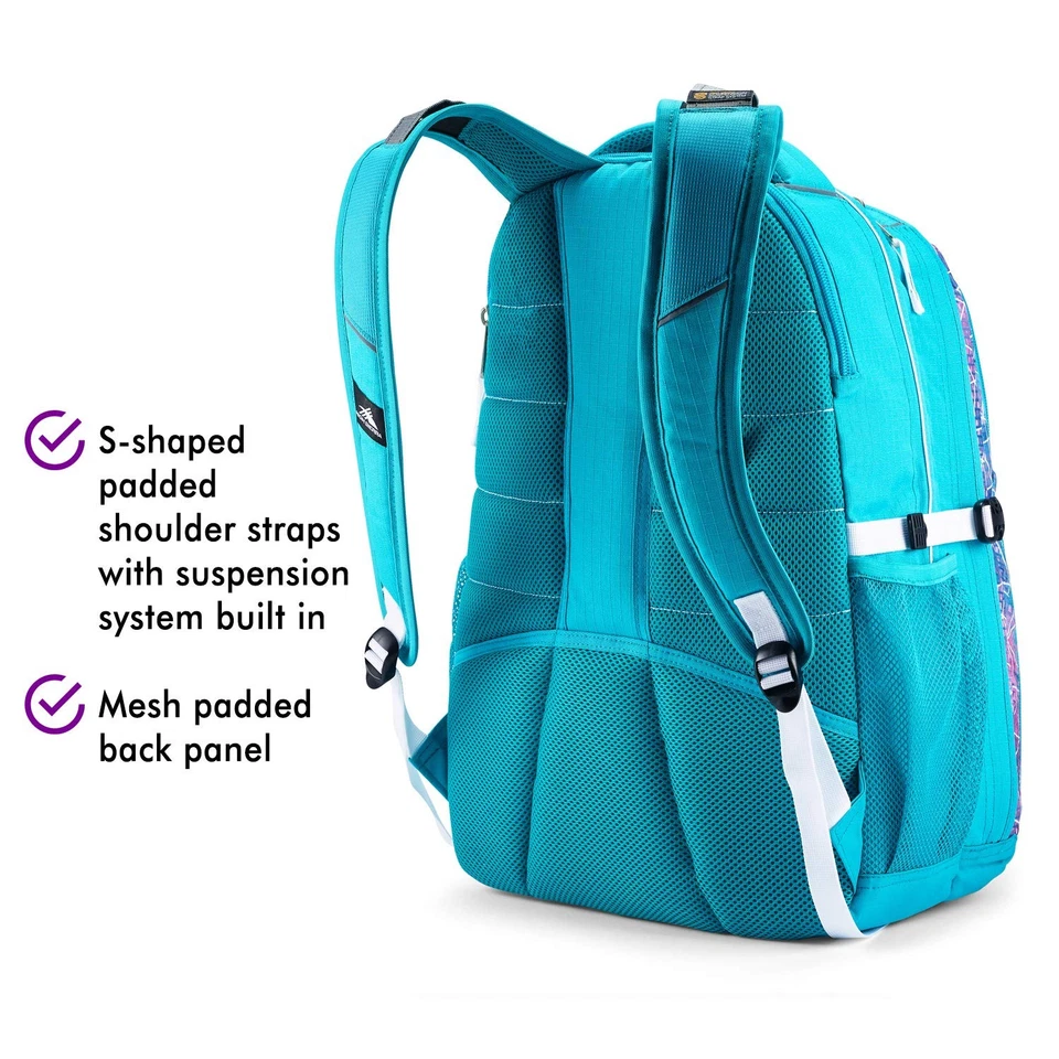 Mochila para laptop Swerve, facetas de lantejoulas/pássaro azul/branco, tamanho único - Imagem 4 de 4