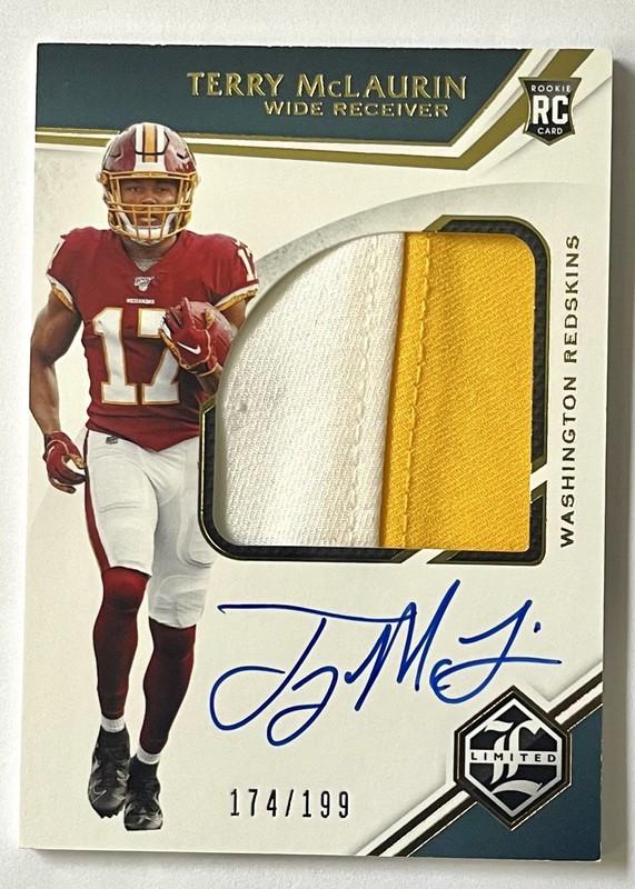 2019 Panini Limited #170 Terry McLaurin #174/199 Rookie Dual Color Patch Auto