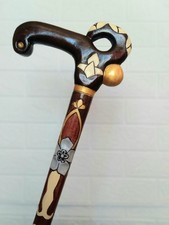 Womens Wooden Walking Cane, Walking Stick with Flowers Gift, Decor.