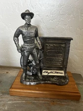 Clayton Moore Signed Lone Ranger Creed Michael Ricker Pewter Statue 75/210