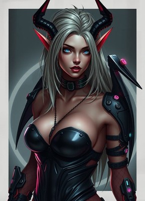 SEXY  Female Dark Elf  Dungeons Dragons GIRL 4x6 Print  Fantasy Art 050426-30
