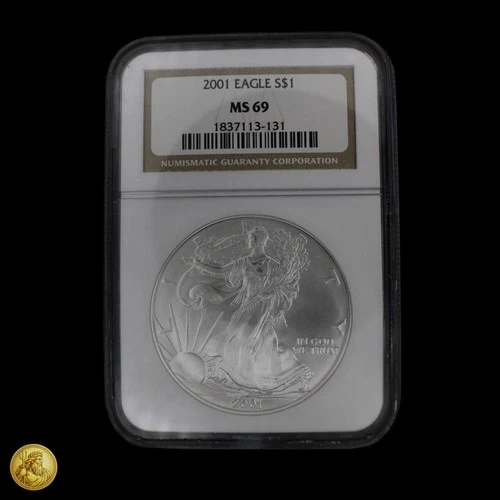 2001 American Silver Eagle NGC MS69 Brown Label -E463
