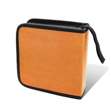 Car CD Case, 40 Capacity DVD Disc Organizer Holder   Hard Plastic Orange