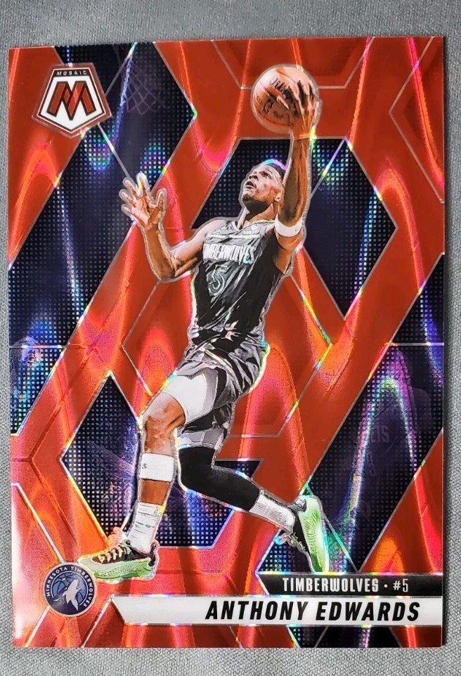 2024-25 Panini Mosaic - Anthony Edwards #36 Red Seismic Prizm /299