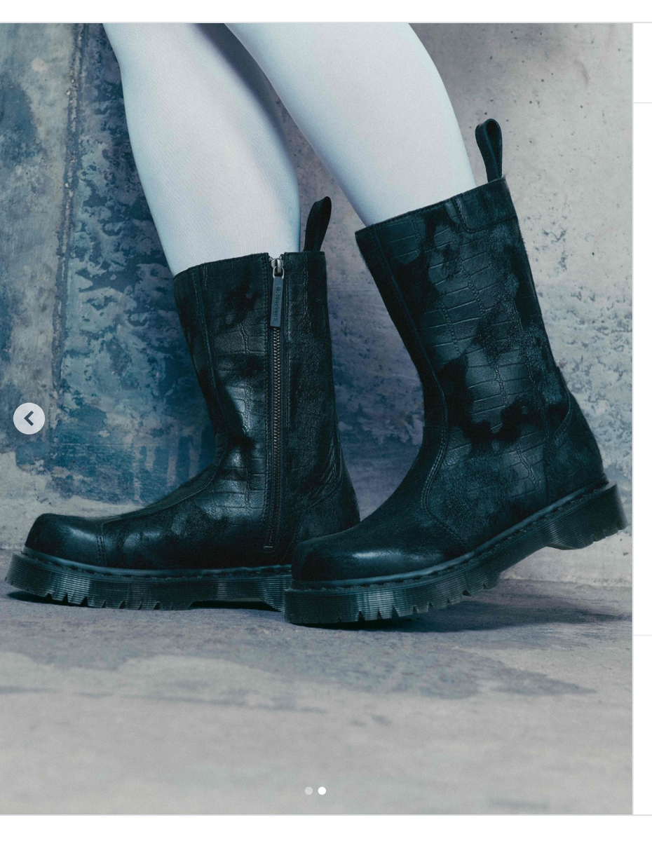 Dr. Martens REJENA Hair On 🐊 Croc Emboss Leather Boots MSRP$280