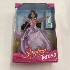 Mattel 1995 NIB Barbie Songbird Teresa 11.5" Fashion Doll With Singing Bird