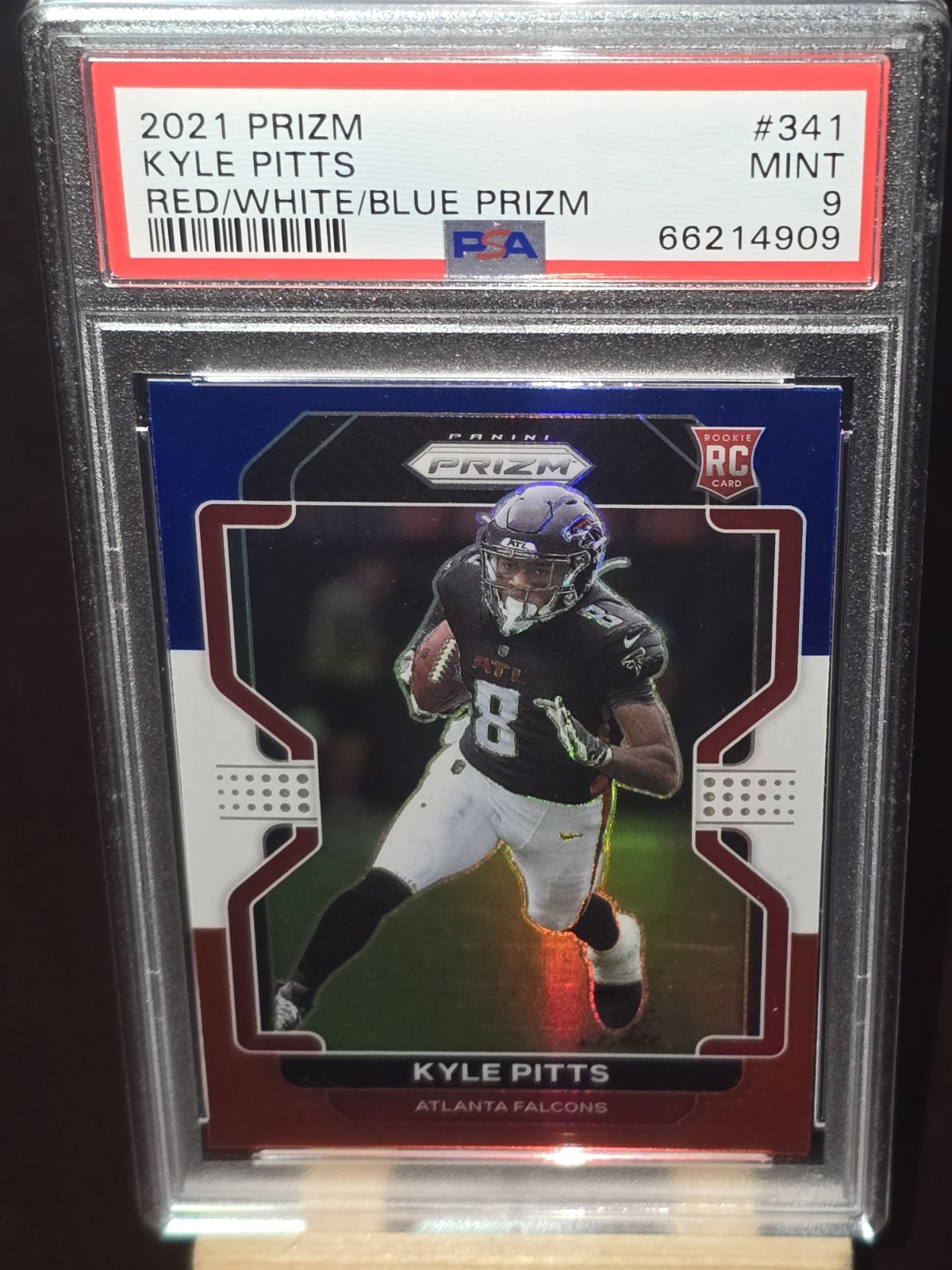 2021 Panini Kyle Pitts Red-White-Blue Silver Prizm Holo Rc #341 Psa 9 🌱🔥📈📈