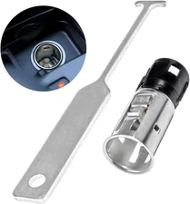 Cigarette Lighter Socket, 12V Auto Power Outlet Lighter Plug with Removal To