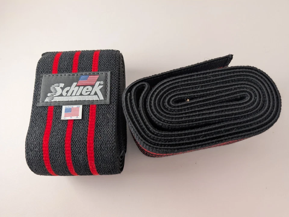 Schiek Knee Wraps Black/Red 78'L x 3"W - New Other, Weigh Lifting, Power Lifting - Image 2 of 4