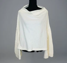 We The Free Bunny Tee Top Oversized Waffle Knit  Bell Sleeve Cream SMALL