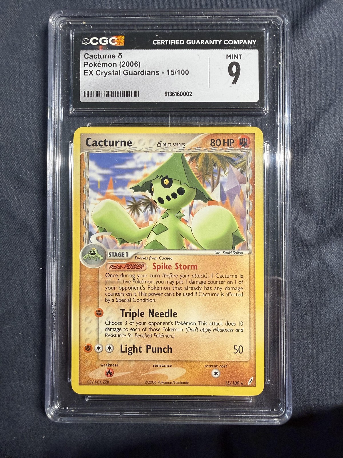 EX Crystal Guardians #15/100 Cacturne CGC 9 MINT