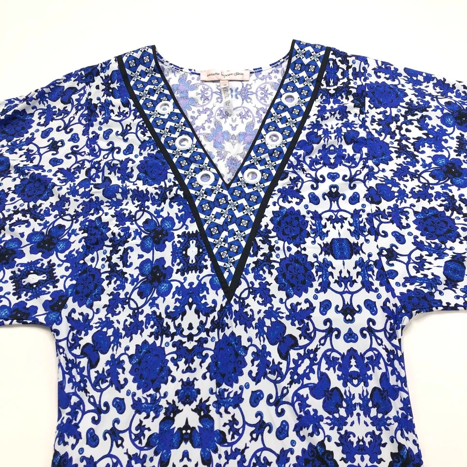 Vestido de Natación Nanette Lapore Geométrico Talla XS Azul Blanco Foto 2 de 4