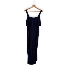 Ladies Maternity Maxi Dress Dorothy Perkins Navy Blue Strappy Long Size 6