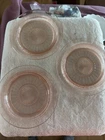 Vintage Miss America Pink Depression Glass Set Of 3 Small Plates