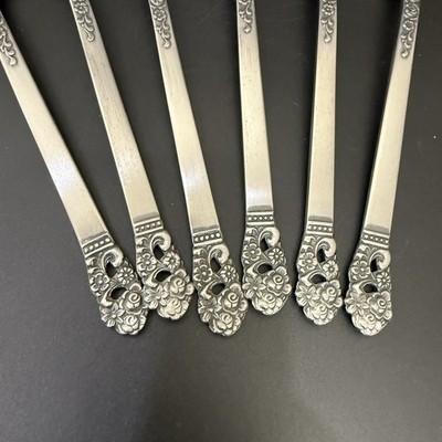 6pcs NATIONAL Stainless Lady Grace Discontinued Pattern Floral