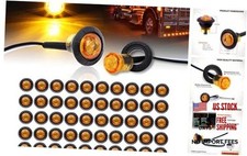 50 Pcs 2nd Generation 3/4 Inch Mount LED Clearance Marker lights Side Led Amber