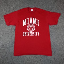 Vintage Miami University Shirt Mens XL RedHawks Velva Sheen Tee Made in USA 90s