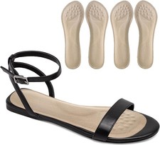 2 Pairs Pigskin High Heel Cushion Inserts for , Adhesive Arch Insoles for Fla...