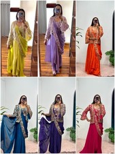 SAREE BLOUSE READYMADE DESIGNER SARI CHOLI INDIAN PARTY WEAR BOLLYWOOD DRESS