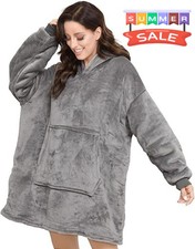 Adult Hoodie Blanket Oversized Hooded Snuggle Blanket Sherpa Fleece Nightware GB