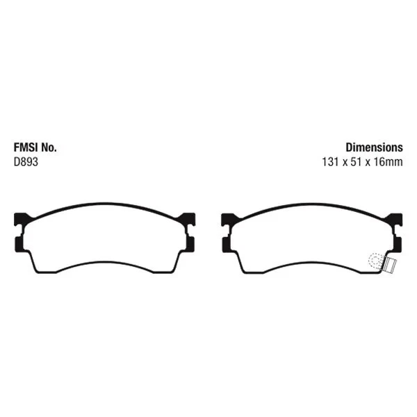 For Mazda Protege5 2002-2003 EBC DP41409R Yellowstuff Front Brake Pads - Image 2 of 3