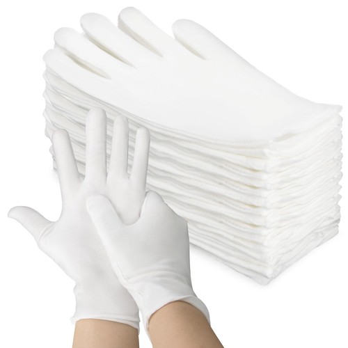 6 Pairs White Cotton Gloves - Breathable Cotton Gloves for Dry Hands Sleeping...