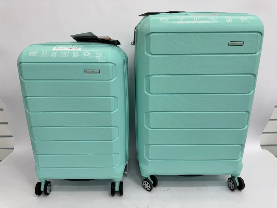 Equipaje giratorio rígido indestructible Traveler's Choice Pagosa 2 piezas Juego NUEVO Foto 3 de 4