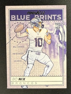 2024 Panini Encore #4 Bo Nix RC Blue Prints Denver Broncos
