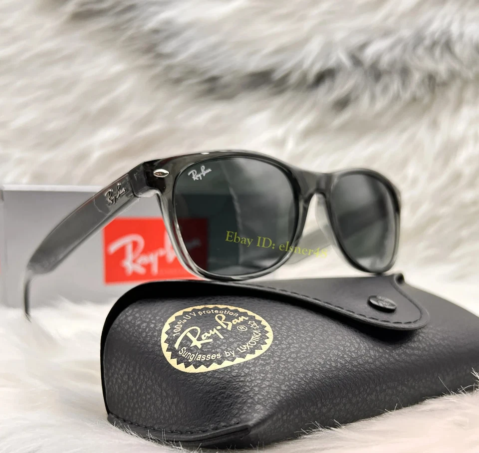 Ray-Ban RB2132 Nuevo Wayfarer Gafas de sol 55 mm Azul Oscuro Lente Marco Gris Protección UV Foto 2 de 4