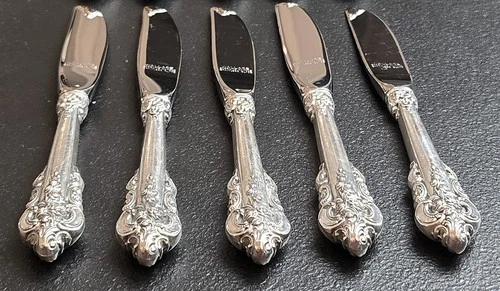 Wallace Grande Baroque Sterling Silver 5 Butter Spreaders Lot C [Price Decrease]