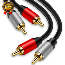 2RCA to 2RCA Cable 3Ft, Gold-Plated 2 RCA Male to 2 RCA Male Stereo