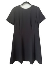 Ann Taylor Dress Short Sleeve Women's Black Stretch Career Office Size 14 NWT