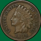 1899 Indian Head Cent Choice Extremely Fine XF+/AU Coin #38574