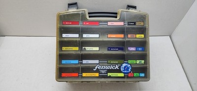 VINTAGE FENWICK TACKLE BOX COLOR C-LECTOR DOUBLE 2 SIDED LAKE SYSTEMS FISH LURE
