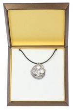 Newfoundland Dog Collar In Gift Box, Silver Plated Medal