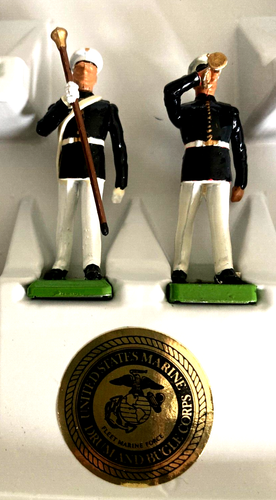 BRITAINS 5799 DRUM & BUGLE TEAM OF FLEET MARINE FORCE PACIFIC - 10 PIECE SET VG - Picture 4 of 11