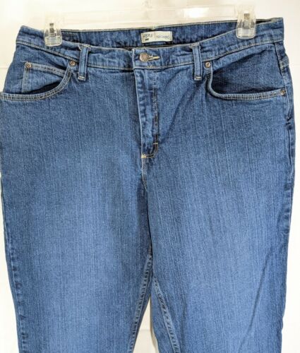 RIDERS by LEE Womens Dark Wash High Rise Relaxed Straight Leg Stretch Jean sz 16 - Picture 2 of 9