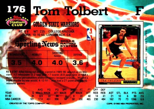 Mint 1992-1993 Topps Stadium Club NBA Basketball Sport Trading Cards Series 1-2 - Picture 375 of 533