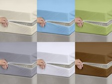 Zippered Fitted Sheet 15 in Deep Pocket 6 Side Cover Soft Microfiber OEKO-TEX