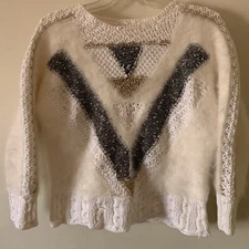 Beautiful Vintage Womens Stitched Mohair / Angora Knit Sweater @Size XS / S