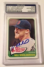 2014 Topps Heritage Will Middlebrooks Redsox Brewers Signed Card PSA/DNA Slabbed