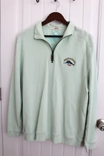 Men's Tommy Bahama Relax Long Sleeve Sea Foam Green Sweater Large