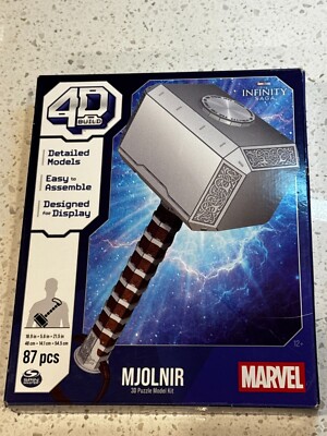 4D Build Thor Hammer 3D Big Puzzle Multicolored 87 pc Mjolnir Marvel Studios NEW