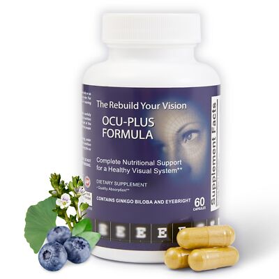 Ocu-Plus Eye Health Supplement Lutein Zeaxanthin Zinc Vitamins 60ct
