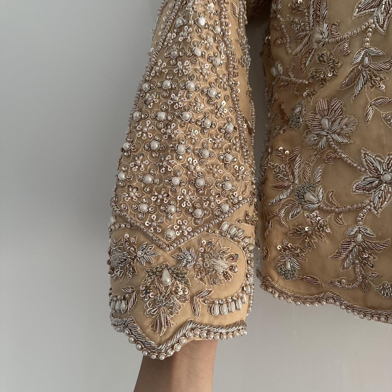 Elan Boutique 3piece Gold ivory embellished Asian Pakistani style wedding lengah image 5