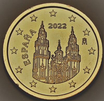 Spain 2 Euro Cents, 2022 Gem Unc~Cathedral of Santiago De Compostela~Free Ship
