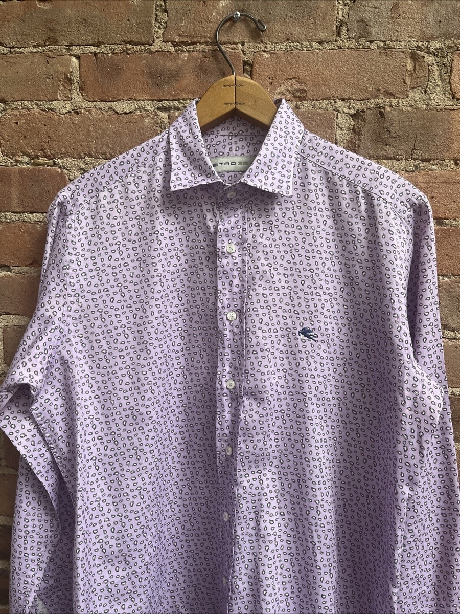 Etro Men's Shirt, Sz 39, Violet Paisley, Long Staple 100 Etro Men's Shirt, Sz 39, Violet Paisley, Long Staple 100